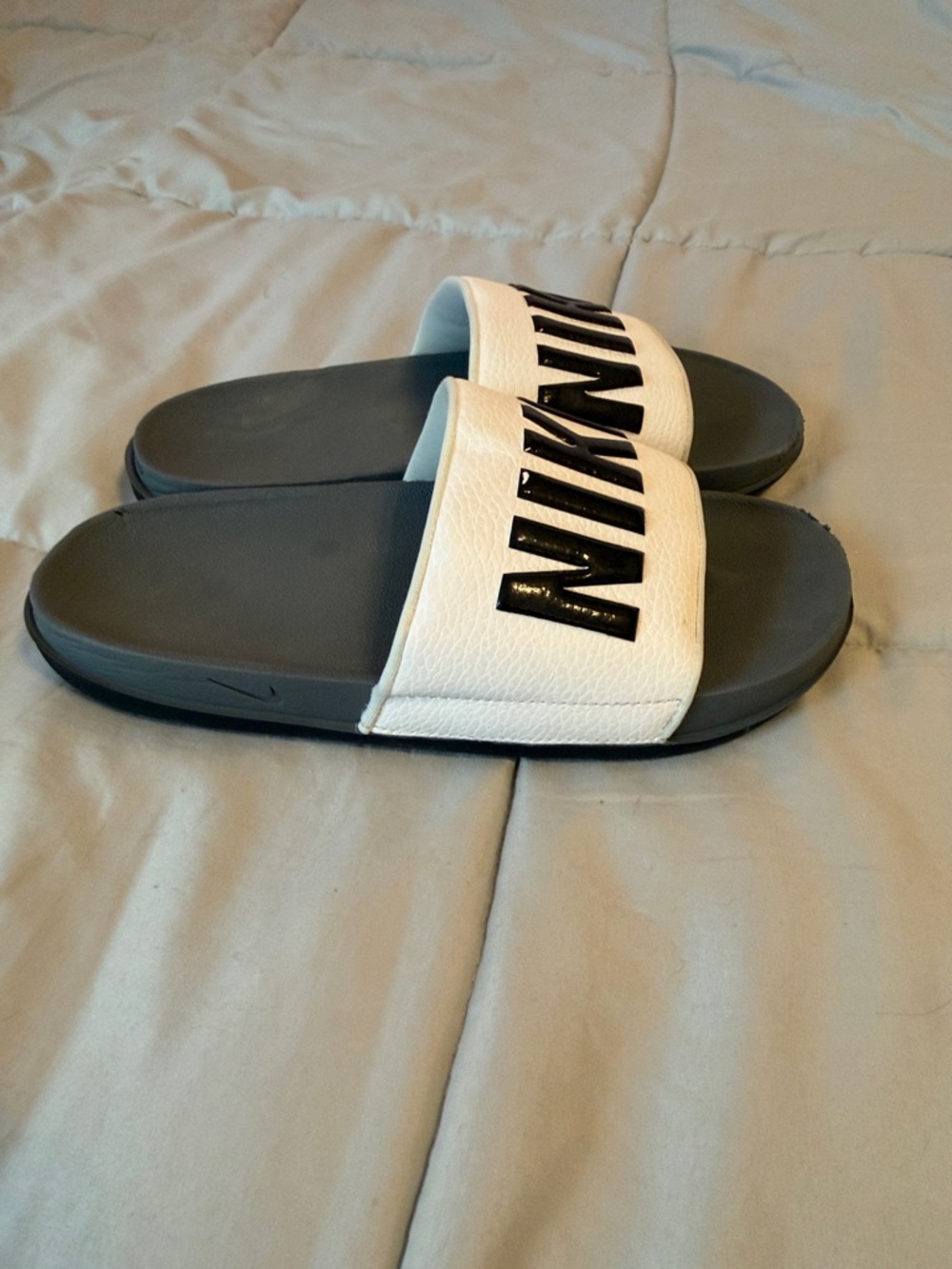 Nike Black and White Logo Slide Sandals